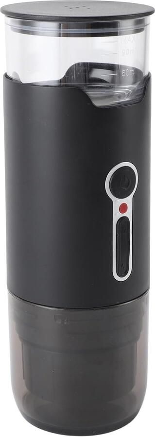 Draagbaar Koffiezetapparaat Mini Espresso Maker Onderweg Koffie Zetten Oplaadbaar Draadloos 220 mm Hoog Zwart
