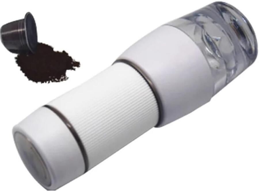 Draagbaar Koffiezetapparaat Mini Espresso Maker Reizen en Buiten Handpers Extractie 100 ml Capaciteit Wit