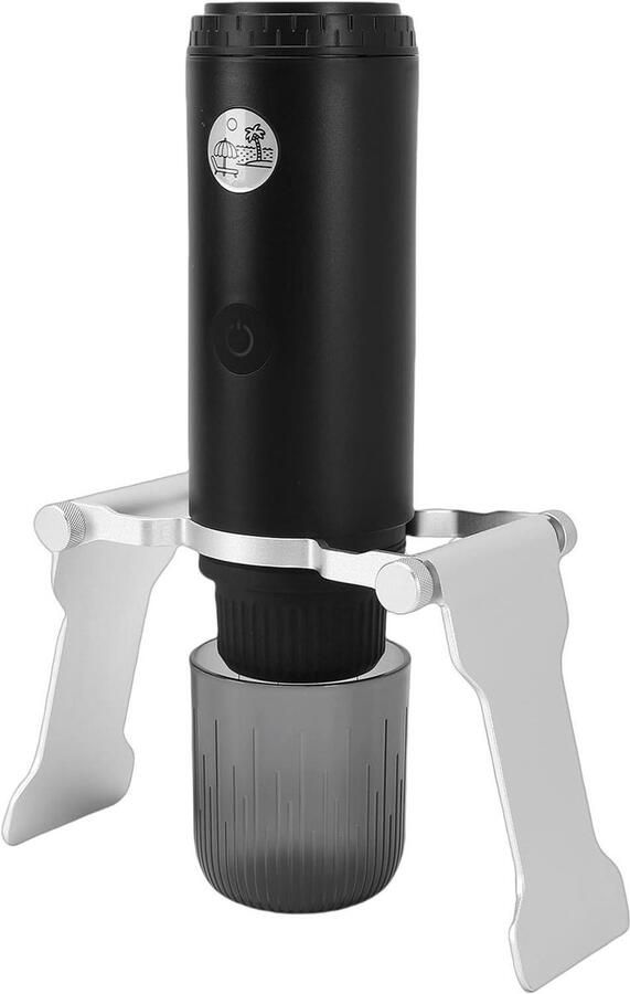 Draagbaar Koffiezetapparaat Mini Espressomachine Koffie Zetten Onderweg Dubbele Mand Compatibel 19 Bar Druk Zwart