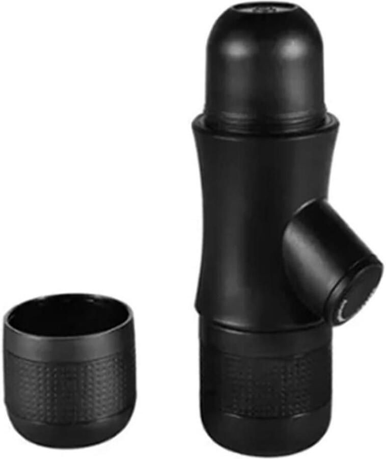 Draagbaar Koffiezetapparaat Mini Espressomaker Koffie Zetten Handmatig Bedienbaar 140 ml Zwart