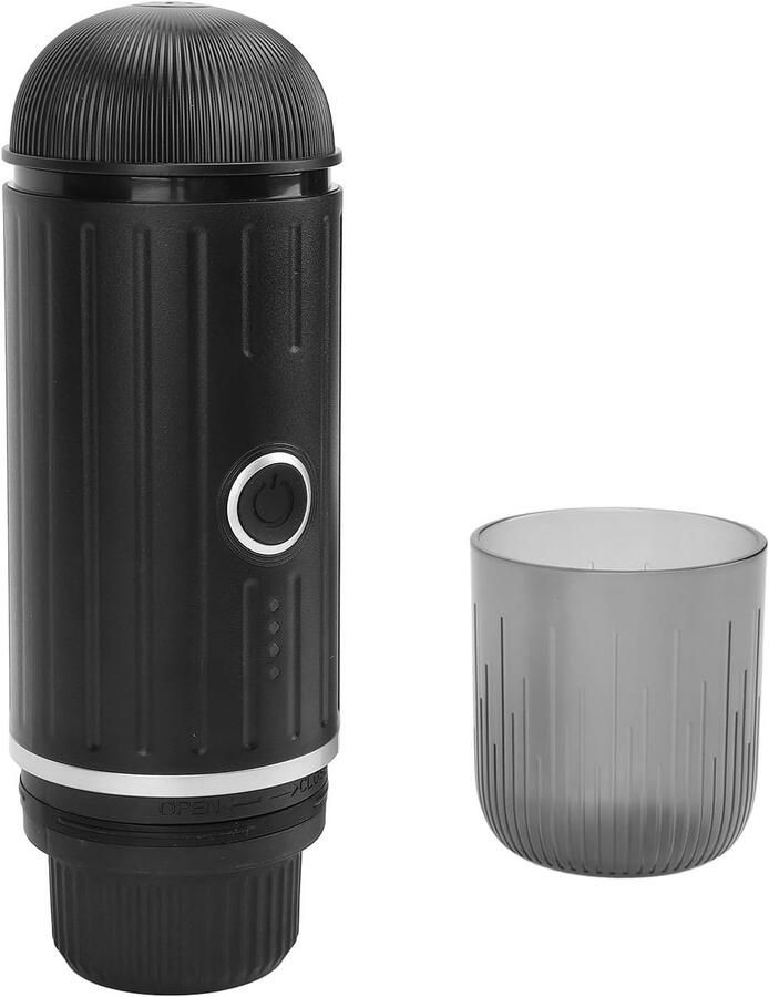 Draagbaar Koffiezetapparaat Reis Espressoapparaat Koffie Zetten Onderweg 19 BAR Druk Extractie 80 ml Watertank Zwart