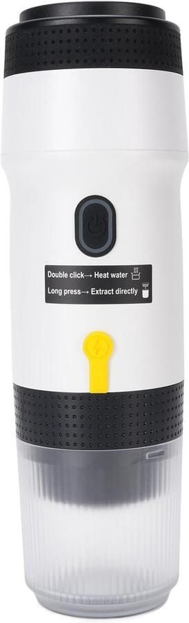 Draagbare Koffiemachine Mini Koffiezetter Onderweg Koffie One Touch Bediening 28x9x9 cm Wit