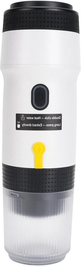 Draagbaar Koffiezetapparaat Reis Koffiemaker Koffie Zetten 3-in-1 USB Ontwerp 60 ml Tank Wit