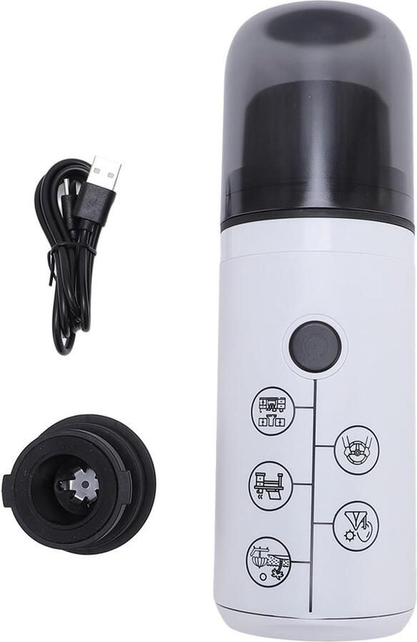 Draagbaar Koffiezetapparaat Reiskoffiezetapparaat Elektrisch Onderweg Koffie Zetten Dubbel Zet Systeem 120 ml Watertank Wit