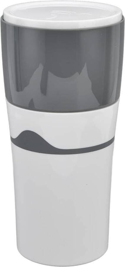 Draagbaar Koffiezetapparaat Reiskoffiezetter Koffie To Go Onderweg Koffie Maken 360 Lekvrij Ontwerp 450 ml Grijs Wit