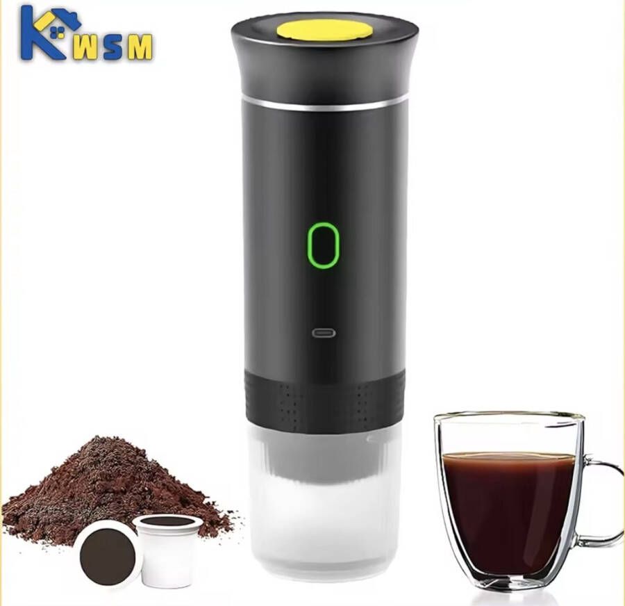 YHS Draagbaar Koffiezetapparaat Draadloos 12 Volt Espresso Nespresso Dolce Gusto Capsule Koffie Oploskoffie Cups Koffiezetapparaten Oplaadbaar Voor In Auto En Thuis Groen Draagbare Koffiemachine Draagbare Espressomachine