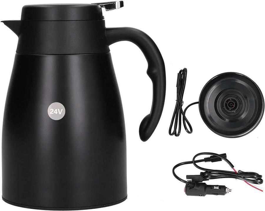 Draagbare 24V Waterkoker voor Auto en Vrachtwagen 1.2 Liter RVS