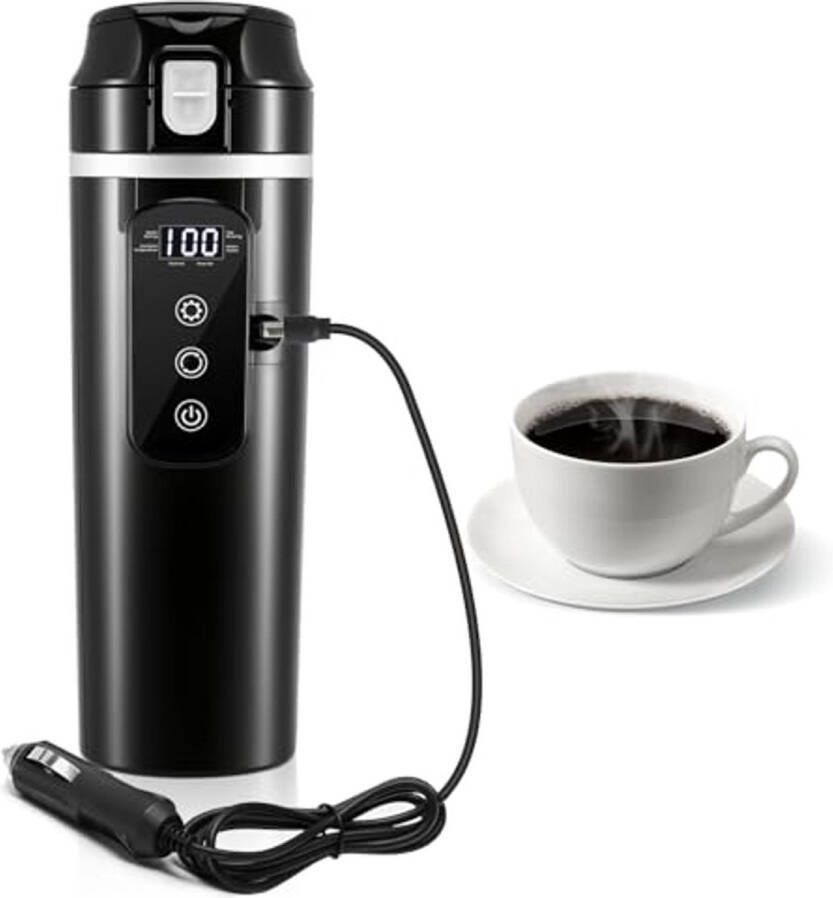 Draagbare 24V 12V Auto Waterkoker met LCD Temperatuurweergave 500ml Elektrische Reis Thee en Koffiebeker