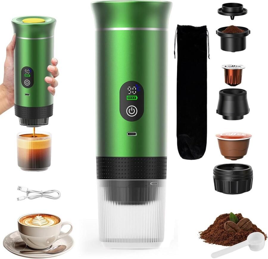 Draagbare 3-in-1 Koffiezetapparaat voor Onderweg en Thuis