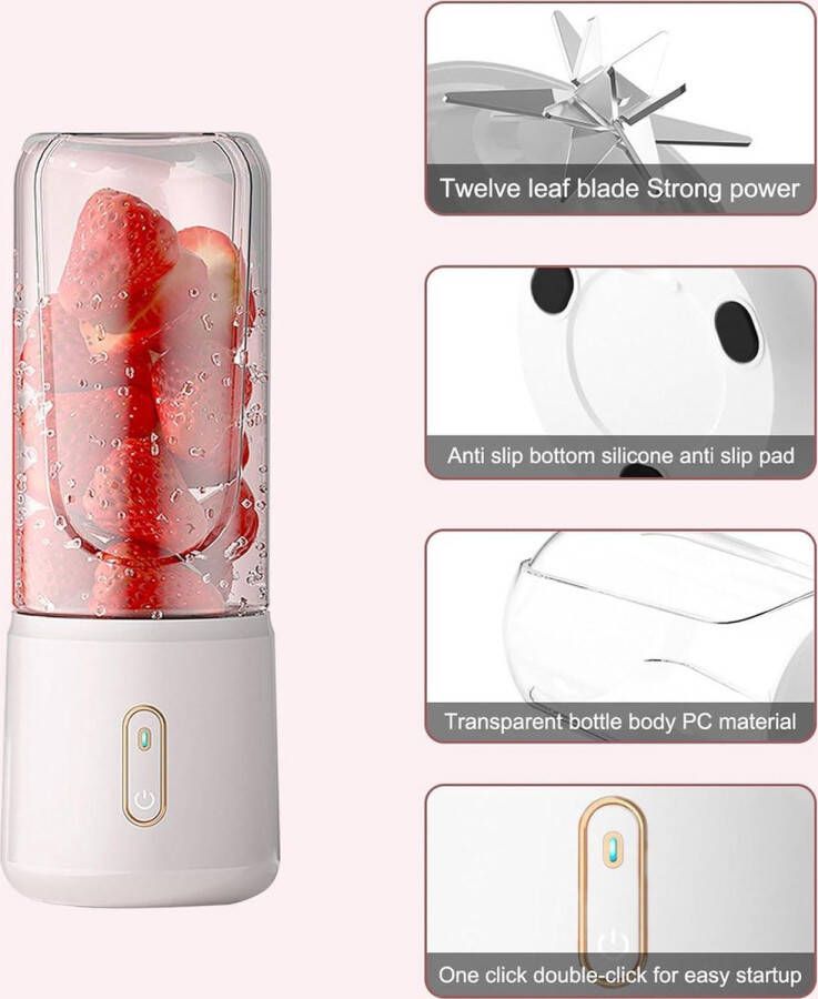 Draagbare 500 ml mini-mixer blender voor smoothies en shakes fruit- en groentesapcentrifuge voor persoonlijke effectieve blending on the go