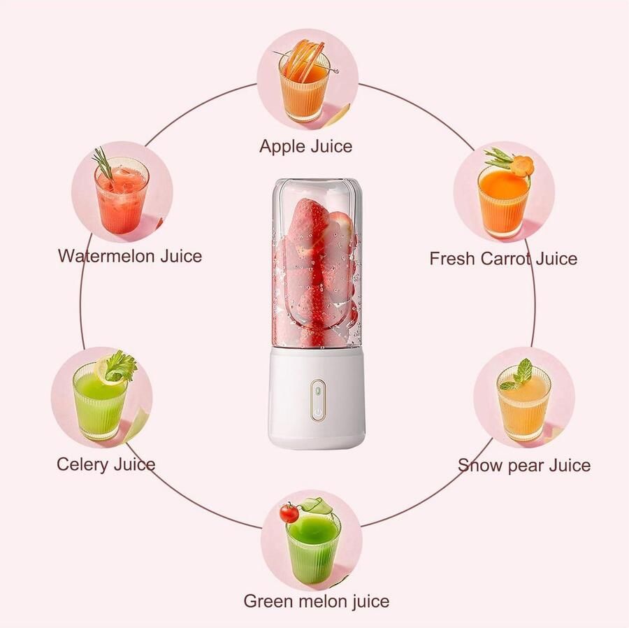 Draagbare 500 ml mini-mixer blender voor smoothies en shakes fruit- en groentesapcentrifuge voor persoonlijke effectieve blending on the go - Foto 2