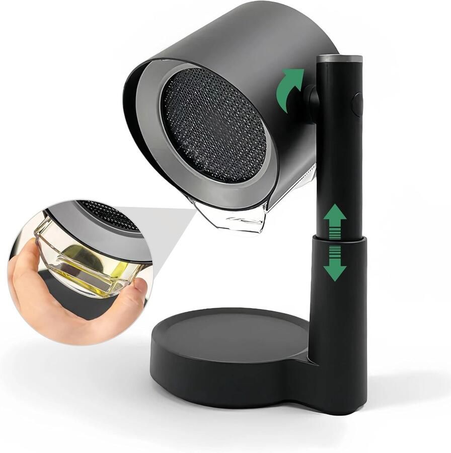 Draagbare afzuigkap Desktop keukenafzuigventilator kanaalloze mini-rookafzuigkap voor koken binnenshuis rookafzuiger voor camper caravan luchtfiltersysteem rookvrije ventilator met 3 snelheden