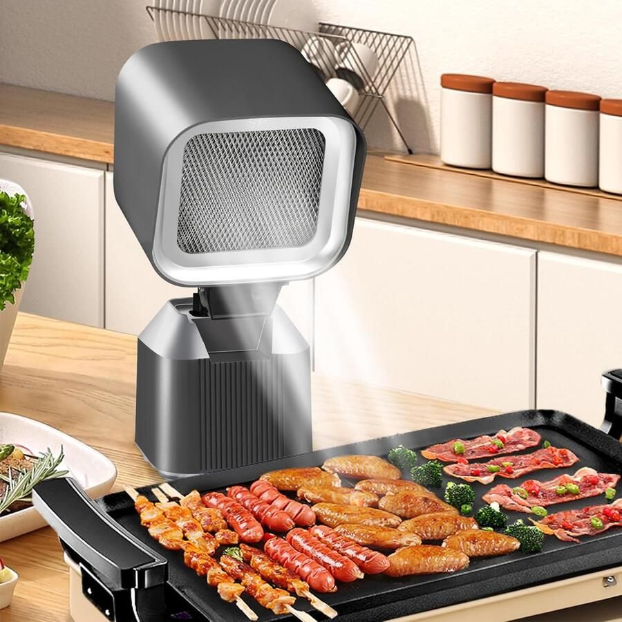 Draagbare afzuigkap draagbare keukenafzuigventilator voor koken tafelmodel afzuigkap voor keuken restaurant binnenbarbecue hotpot (grijs)