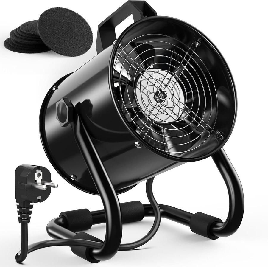Draagbare Afzuigkap Keukenventilator Frisse Keukenlucht 120° Verstelbare Hoek 600m³ h Zilver