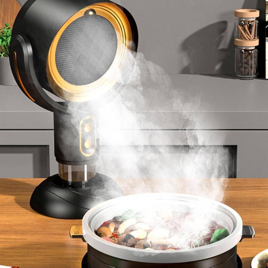 Draagbare Afzuigkap met 2 Windsnelheden en Afneembaar Filter USB-aangedreven Air Hood Binnenbarbecue en Hotpot