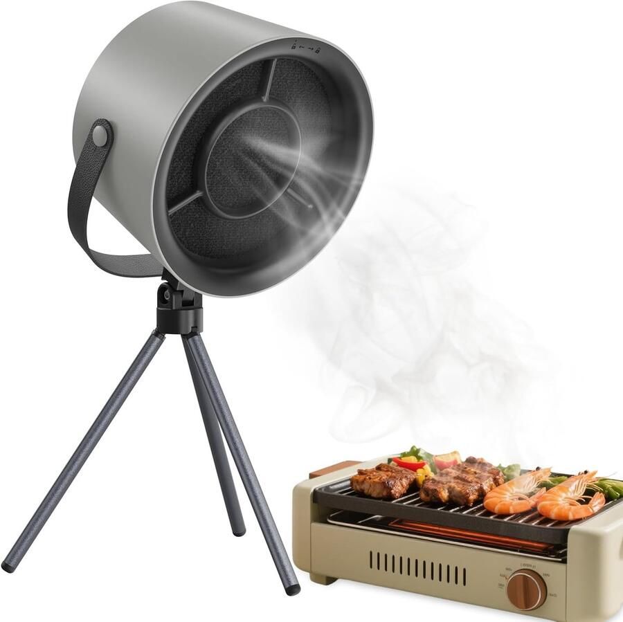 Draagbare afzuigkap mini tafelafzuigkap drie snelheden werkt op netstroom keukenafzuigventilator geschikt voor koken binnen en buiten