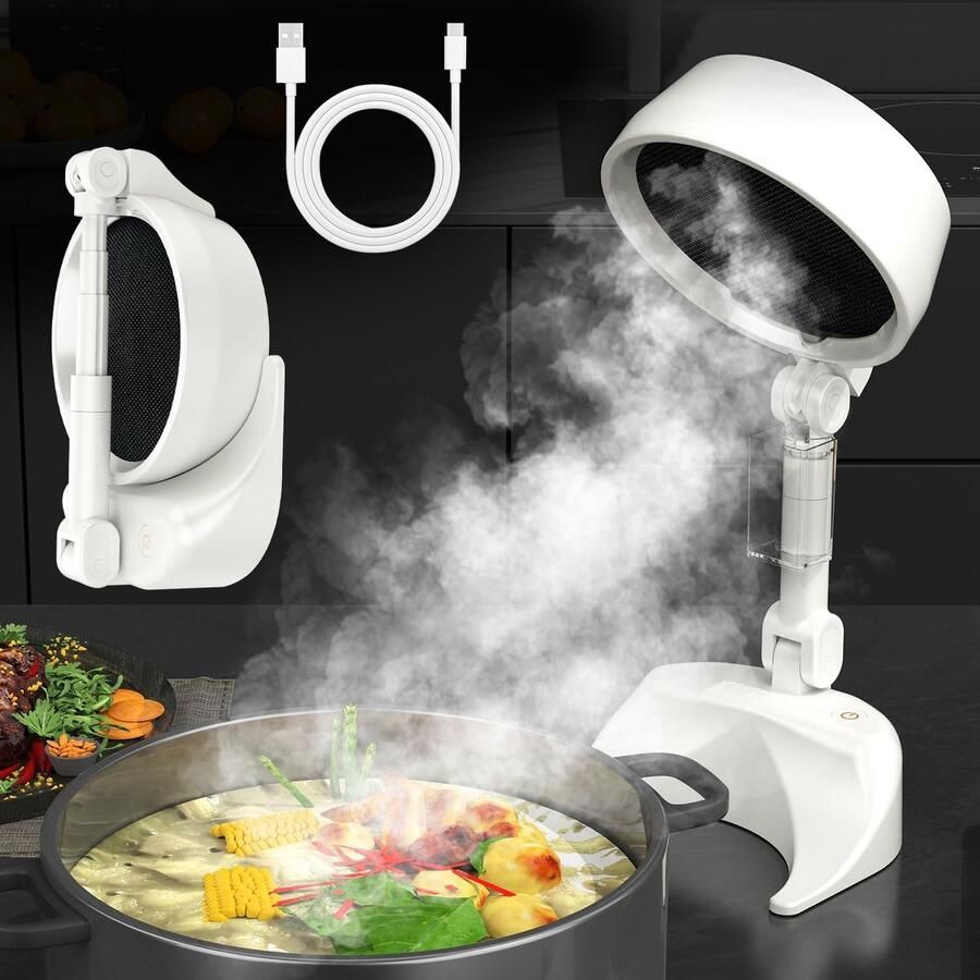 Draagbare afzuigkap USB-tafelventilator draadloze keukenafzuigkap geschikt voor binnenbarbecues en fondue in hoogte verstelbaar