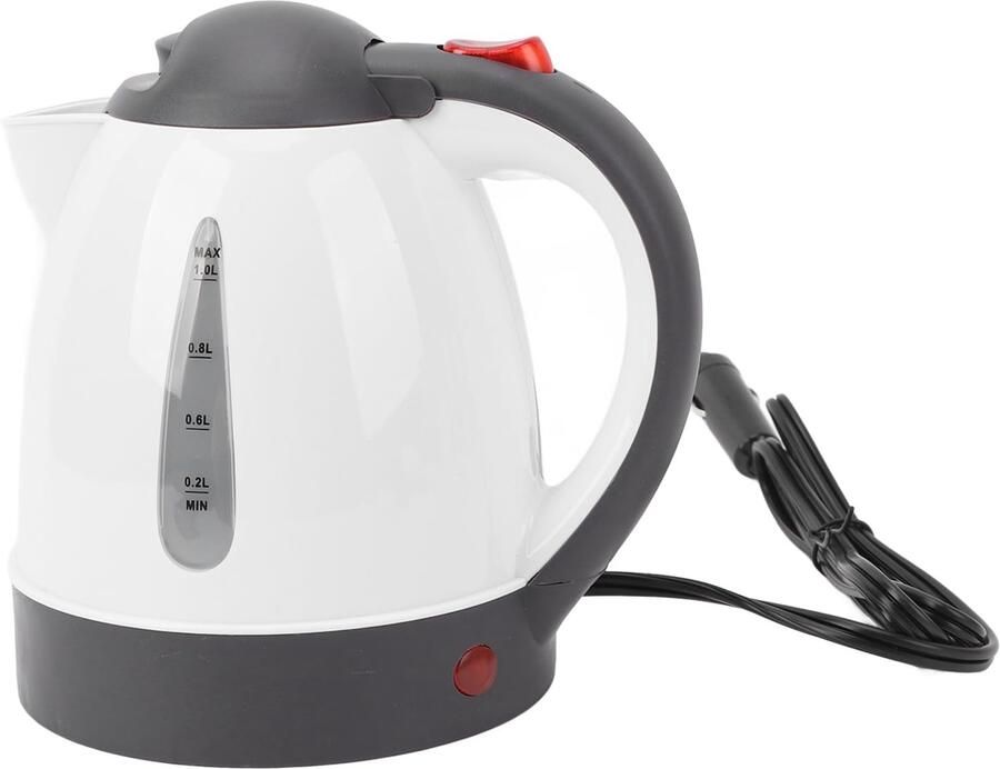 Draagbare Auto-waterkoker Roestvrijstalen Automatische Uitschakeling Reiswaterverwarmer 1L voor Thee Koffie op Roadtrips en Kamperen (12V)