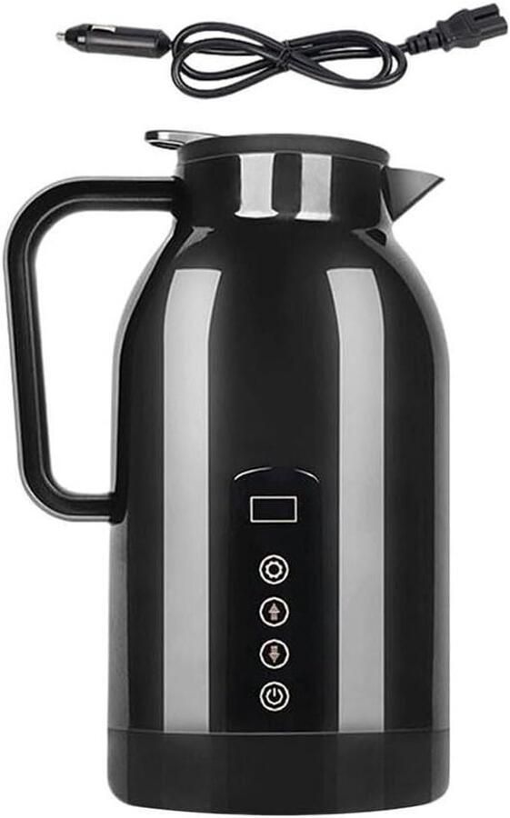 Draagbare Auto Waterkoker Elektrische Boiler Warme Drankjes Maken Dubbele Spanning 1200 ml Zwart