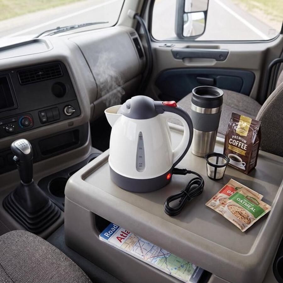 Draagbare autowaterkoker 1000 ml 24 V roestvrij staal reisketel auto vrachtwagen waterkoker snelle boiler fles voor lange afstanden autoritten kamperen wandelen waterkoker voor