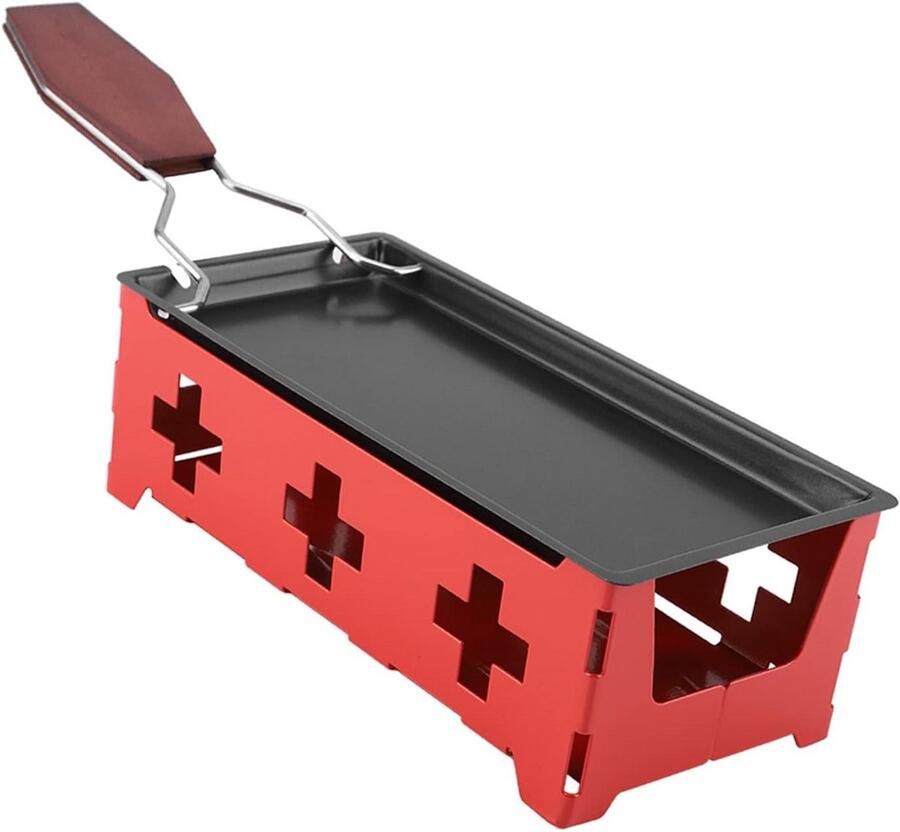 Draagbare Bakplaat Mini Raclette Kaas Smelten Antiaanbaklaag 18.5 x 9.2 cm Zwart
