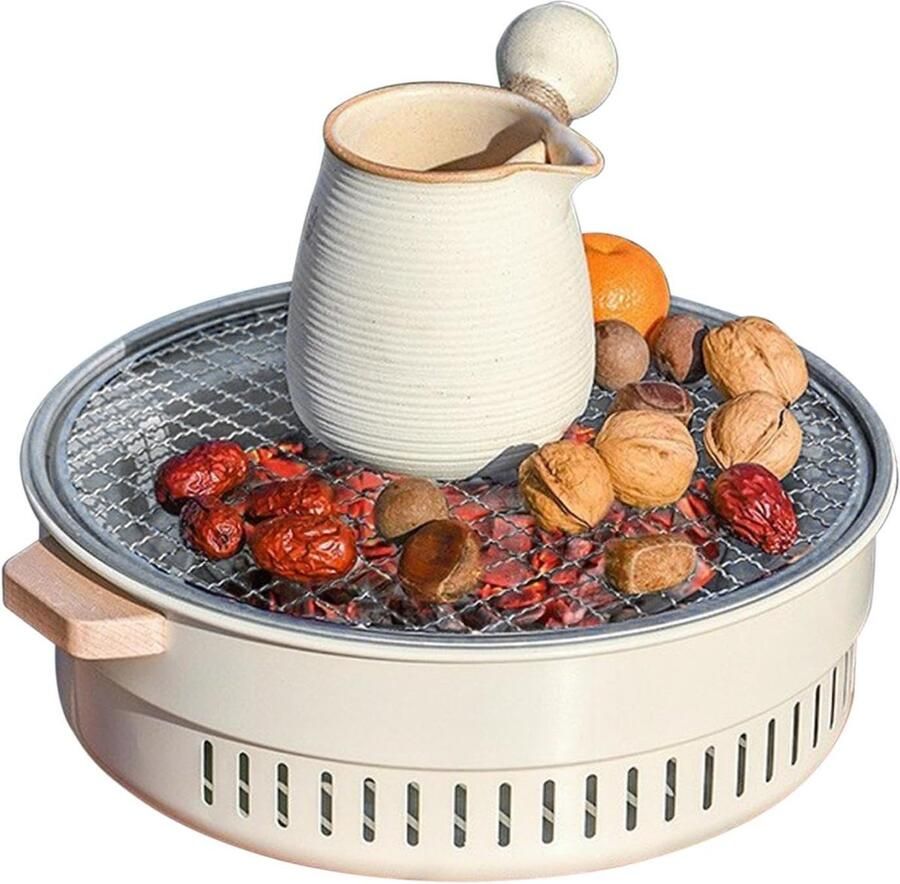 Draagbare Barbecue Grill Compact BBQ Tafelgrill Buiten Koken Waterbasis Voorkomt Tafelbrand 32cm Diameter Zwart
