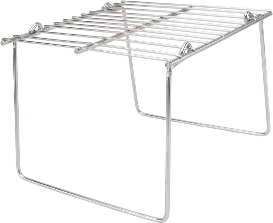 Draagbare Barbecue Grill Compacte Grillrooster Buiten Koken Roestvrij Staal 18 x 16 x 12 cm Zilver