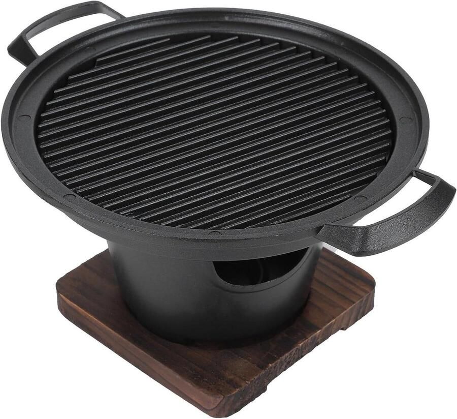Draagbare Barbecue Grill Houtskoolkachel Buiten Kamperen Picknicken Antiaanbaklaag Makkelijk Reinigen 26x21x12.5cm Zilver