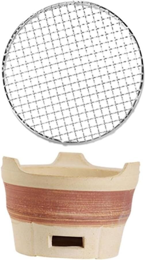 Draagbare Barbecue Grill Kookplaat Houtskool Buiten Koken Compact Lichtgewicht 18.5 x 18.5 cm Bruin