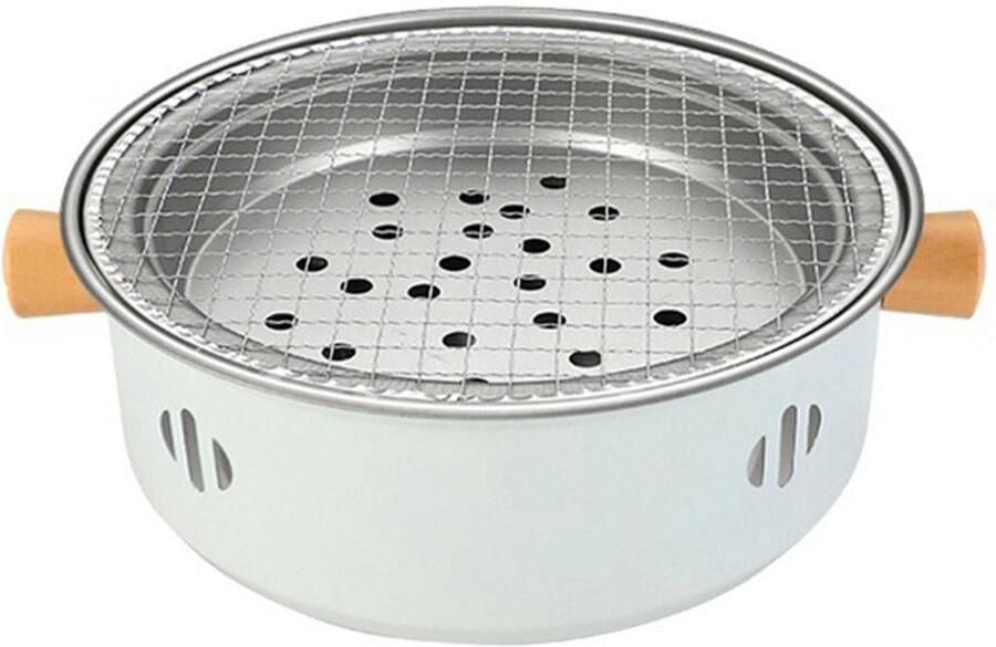 Draagbare barbecue houtskoolbarbecue ronde barbecue van roestvrij staal