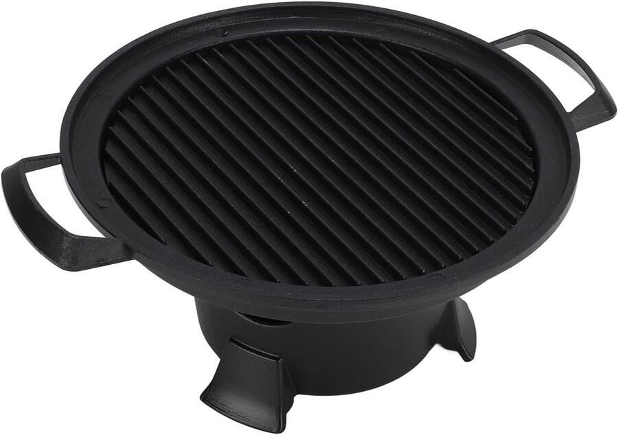 Draagbare BBQ Grill Mini Grill Buiten Koken Compact Ontwerp 21 cm Diameter Zwart