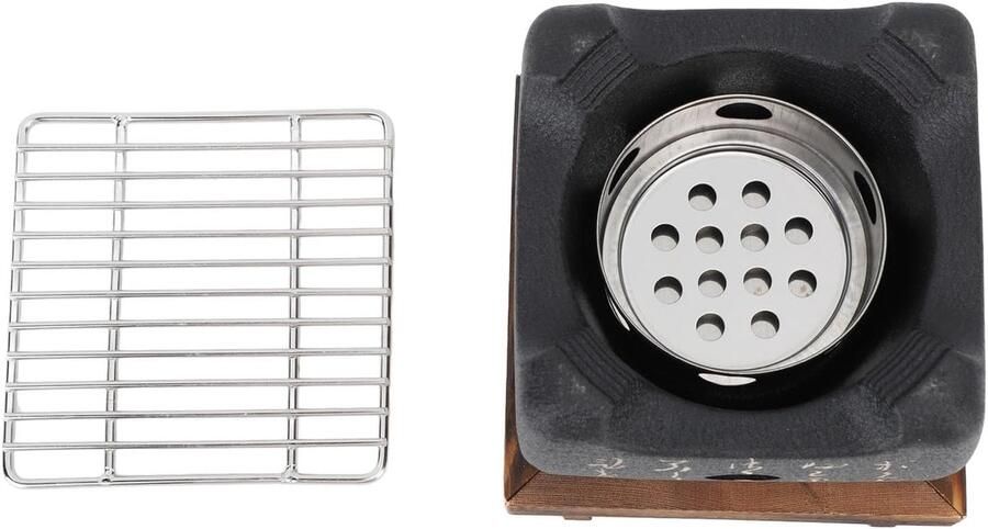 Draagbare BBQ Grill Mini Kookkachel Grillkachel Familie Buiten Koken Snelle Verwarming 195x18cm Zwart