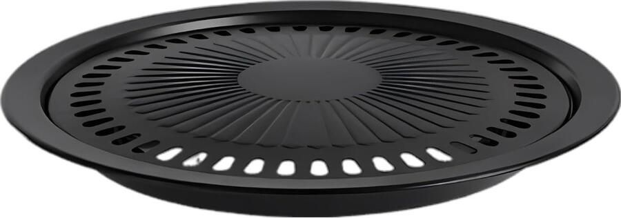 Draagbare BBQ Pan Outdoor Bakplaat Gezond Grillen Olie Afvoer Ontwerp 30 cm Zwart