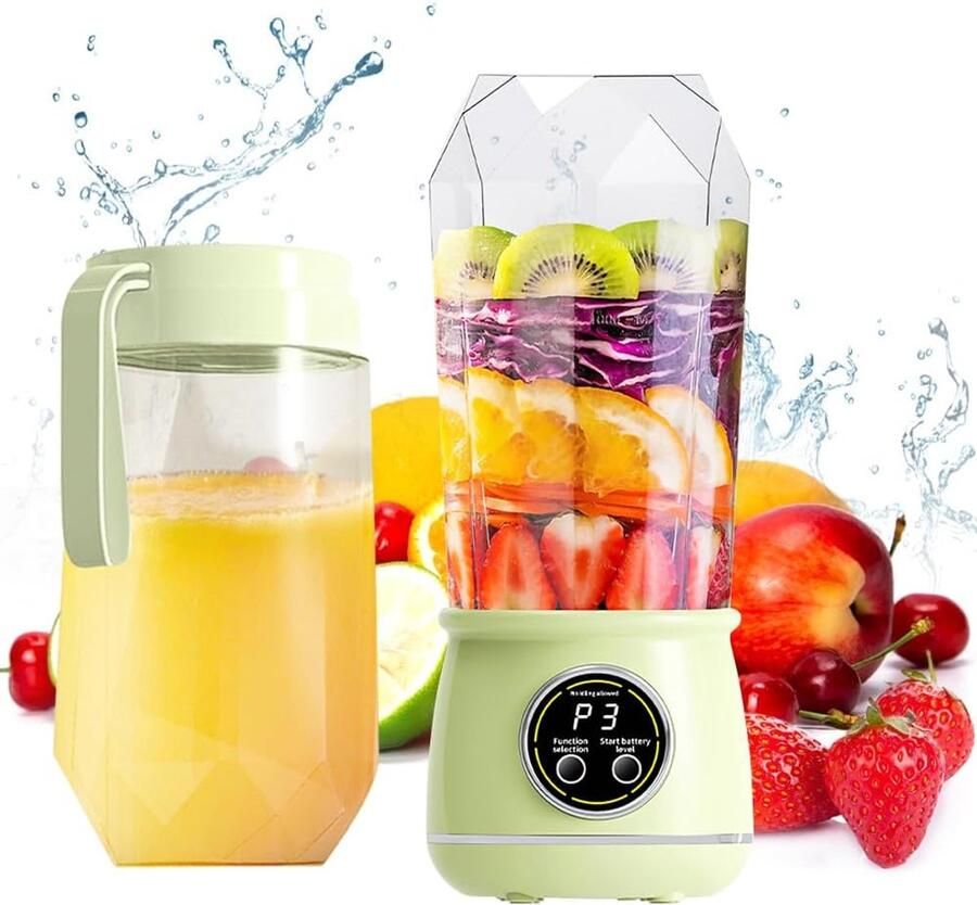 Draagbare Blender 20oz Kleine Blender voor Smoothies Persoonlijke Sapmixer met 10 Scherpe Mesjes Mini Shaker met Extra Reisdeksel Geschikt voor Reizen Kantoor Gym en Thuis