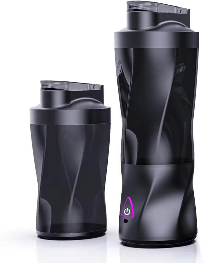 Draagbare blender: 360W krachtige motor 6000mAh duurzame accu 685 ml (23 oz) reisblender met anti-verstoppingsmes BPA-vrij voor shakes en ijs crushen vers fruitsap smoothies thuisgebruik 【Zwart】