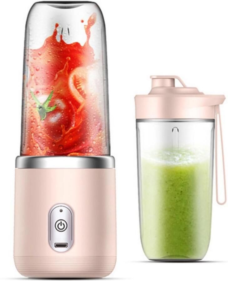 Draagbare blender 380 ml (13 5 oz) persoonlijke blender Geschikt voor smoothies en milkshakes 40 watt reisblender USB-oplaadbare keukenblender blender van persoonlijk formaat Geschikt voor thuis sporten kantoor en kamperen