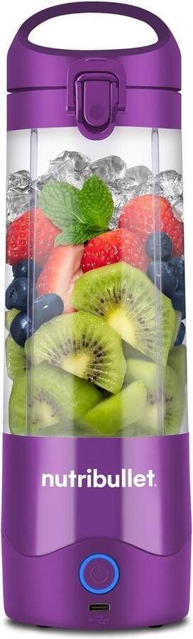 Draagbare Blender 475ml Lichtgewicht Blender met USB-C Oplader 4-Punts Roestvrijstalen Mes