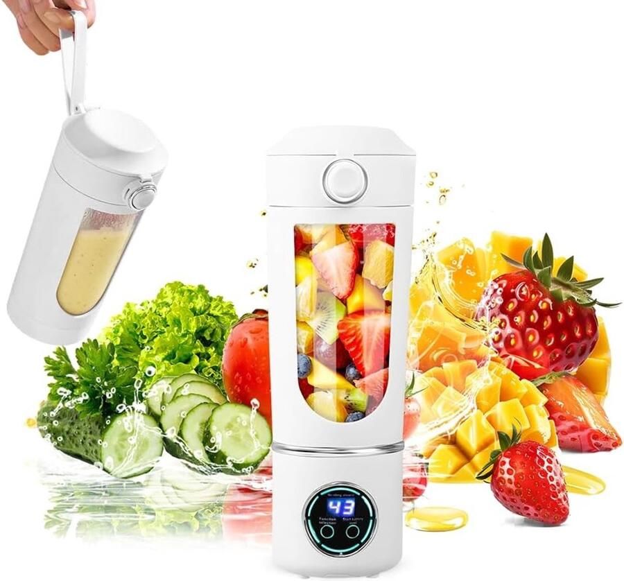 Draagbare Blender 700ML Oplaadbare Smoothie Maker met 12 RVS Messen voor Perfecte Shakes en Smoothies Ideaal voor Thuis Kantoor en Sportactiviteiten