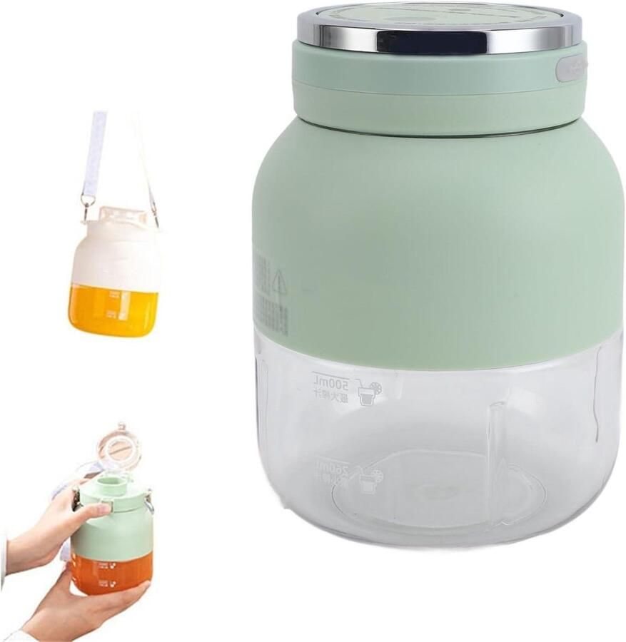 Draagbare Blender Beker Mini Juicer Fles Gezonde Drankjes Maken Dubbel Gebruik Deksel 500 Ml Wit