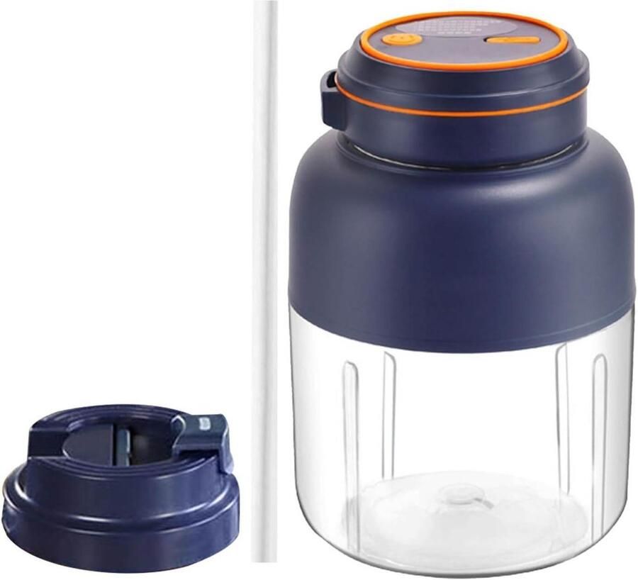 Draagbare Blender Beker Persoonlijke Mixer Onderweg Mixen Hygiënische Mesunit 16 x 15 x 16 cm Blauw