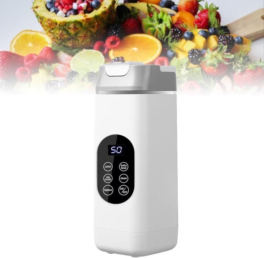 Draagbare blender: Mini-beker met USB-oplaadfunctie – Smoothiebeker met 12 messen – Persoonlijke blender voor smoothies shakes en fruit
