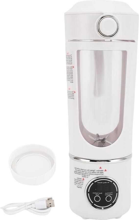 Draagbare Blender Mini Blender Gezonde Drankjes Maken 12 RVS Messen 700ml Wit