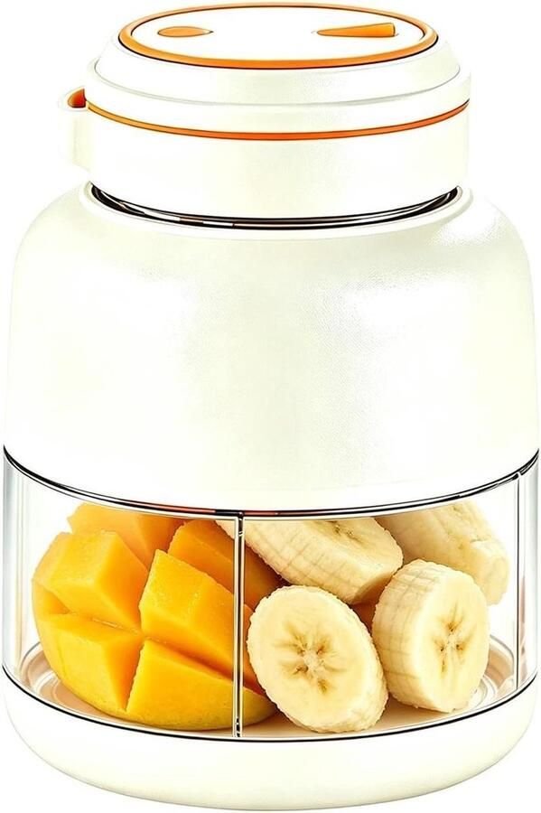 Draagbare Sapcentrifuge Blender Beker Gezonde Drankjes Maken USB-oplaadbaar met Weegschaal 800 ml Wit