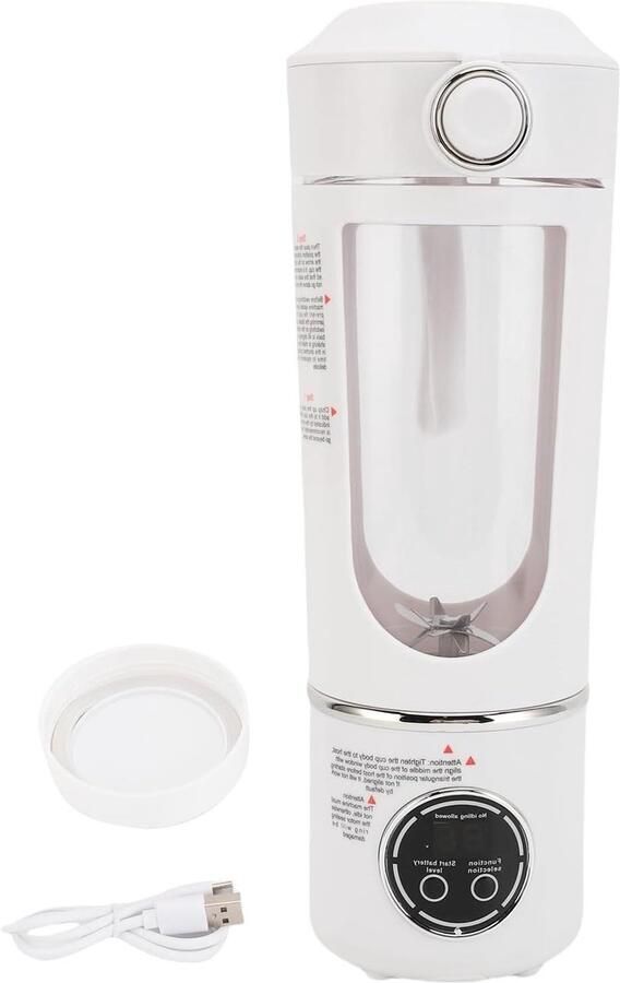 Draagbare Blender Mini Blender Gezonde Drankjes Maken 12 Roestvrij Stalen Messen 700ml Wit