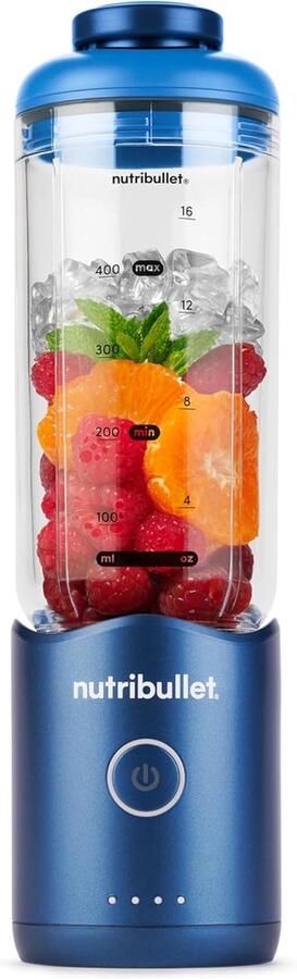 Draagbare Blender Mini Blender Smoothie To Go USB Oplaadbaar 590ml Beker Blauw