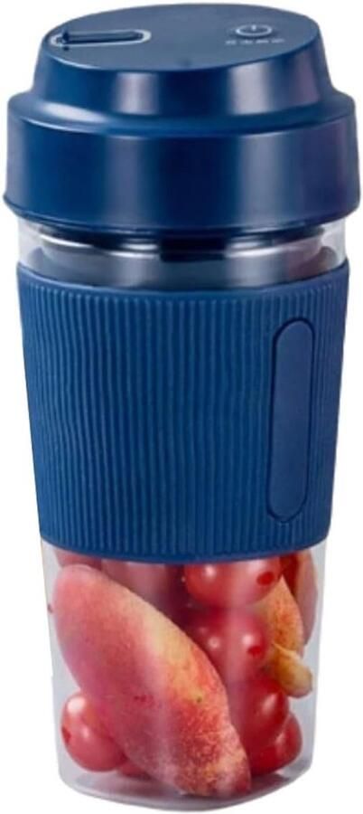Draagbare Blender Mini Juicer Verse Drankjes Maken USB Oplaadbaar 300ml Blauw