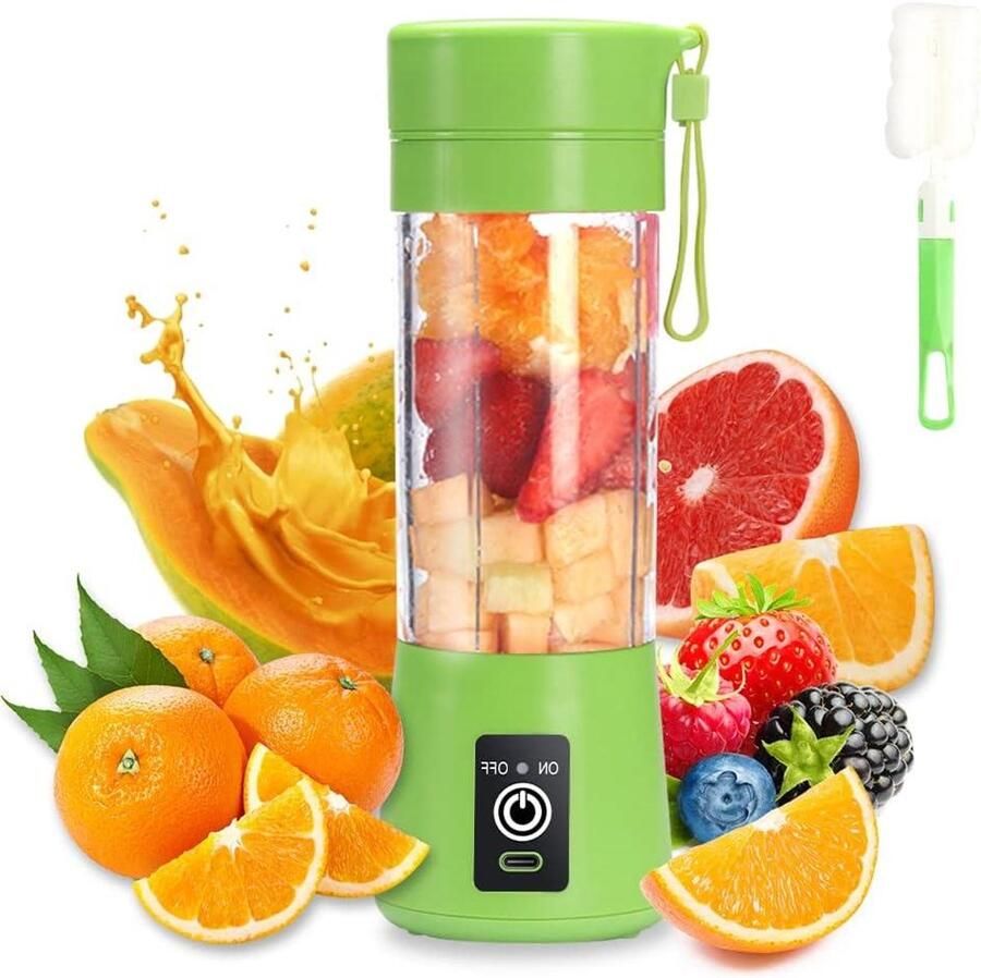 Draagbare Blender Mini Mixer Gezonde Drankjes Maken Veiligheidssysteem 380 ml Groen