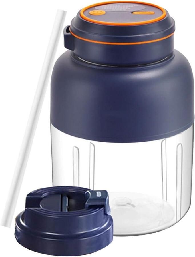 Draagbare Blender Mixbeker Persoonlijke Blender Drankjes Maken Onderweg Verstelbare Mixkracht 1300 ml Blauw
