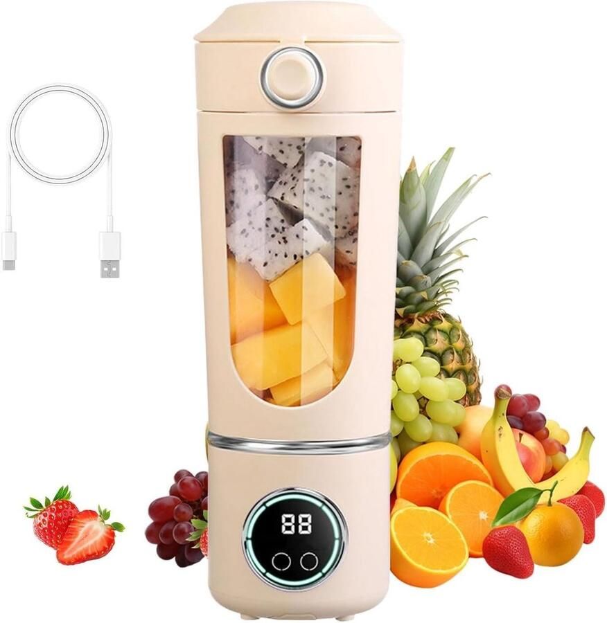 Draagbare Smoothie Blender Mini Mixer To Go Blender Gezonde Drankjes Maken 12 Roestvrijstalen Messen 700 ml