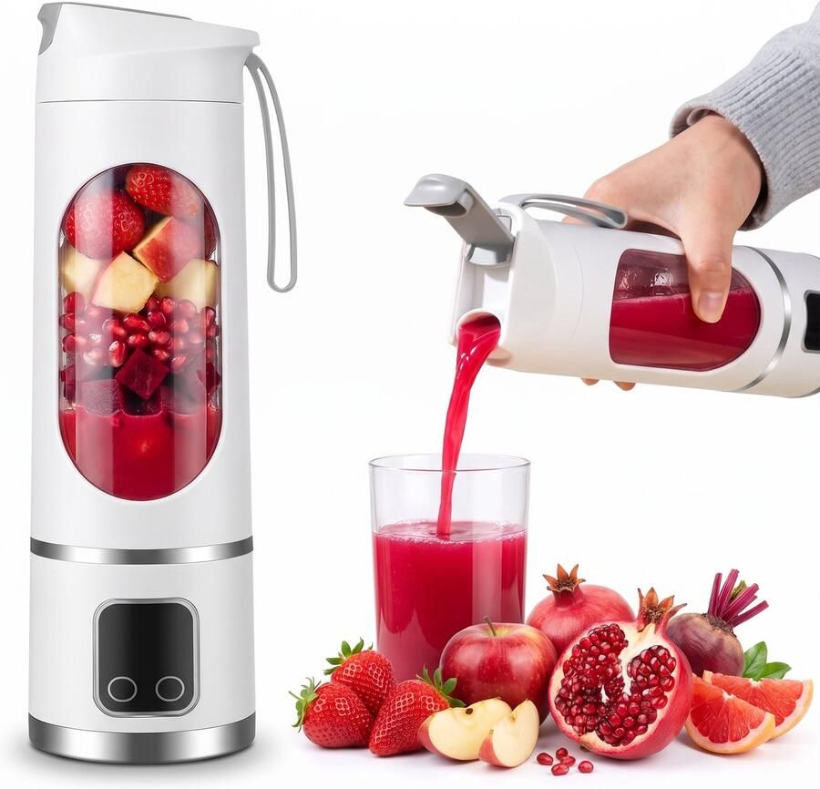 Draagbare Blender Oplaadbare Sapmaker Mini Blenderbeker Draagbare Fruitblender Voor Thuis Reizen en Buiten 450 ml